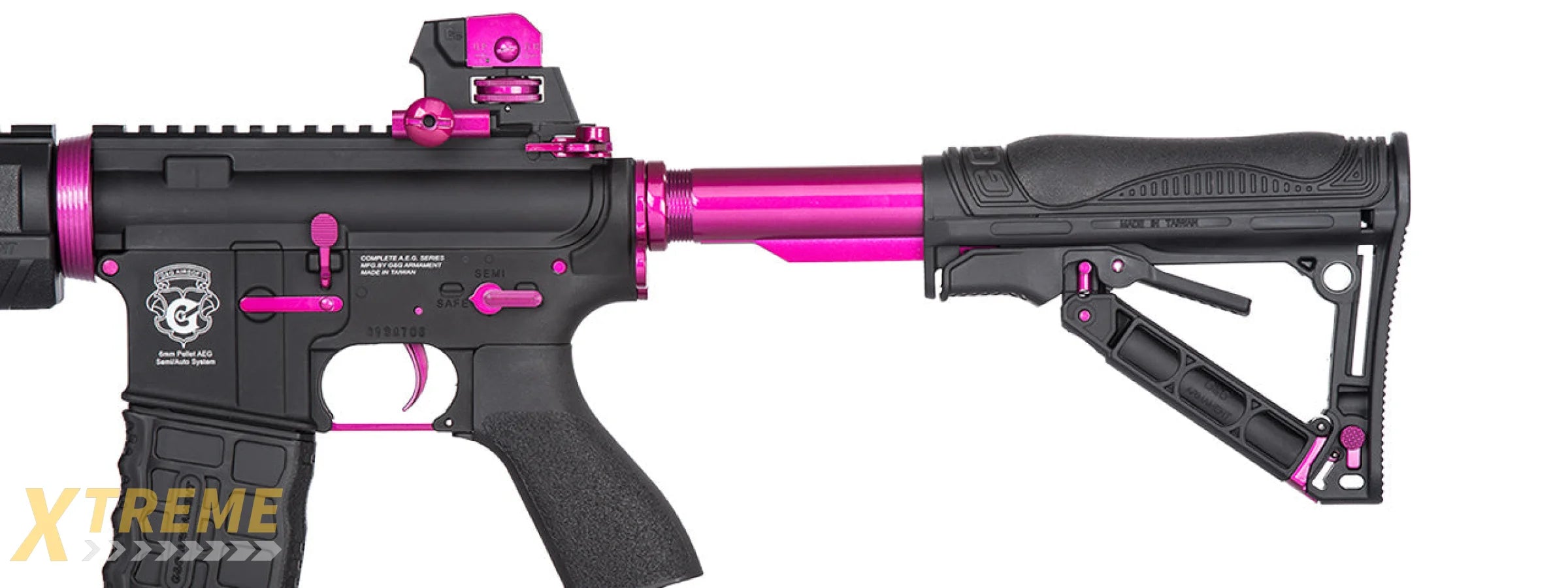 G&G GR4 G26 FEMME FATAL ERG AIRSOFT AEG RIFLE - BLACK / PINK
