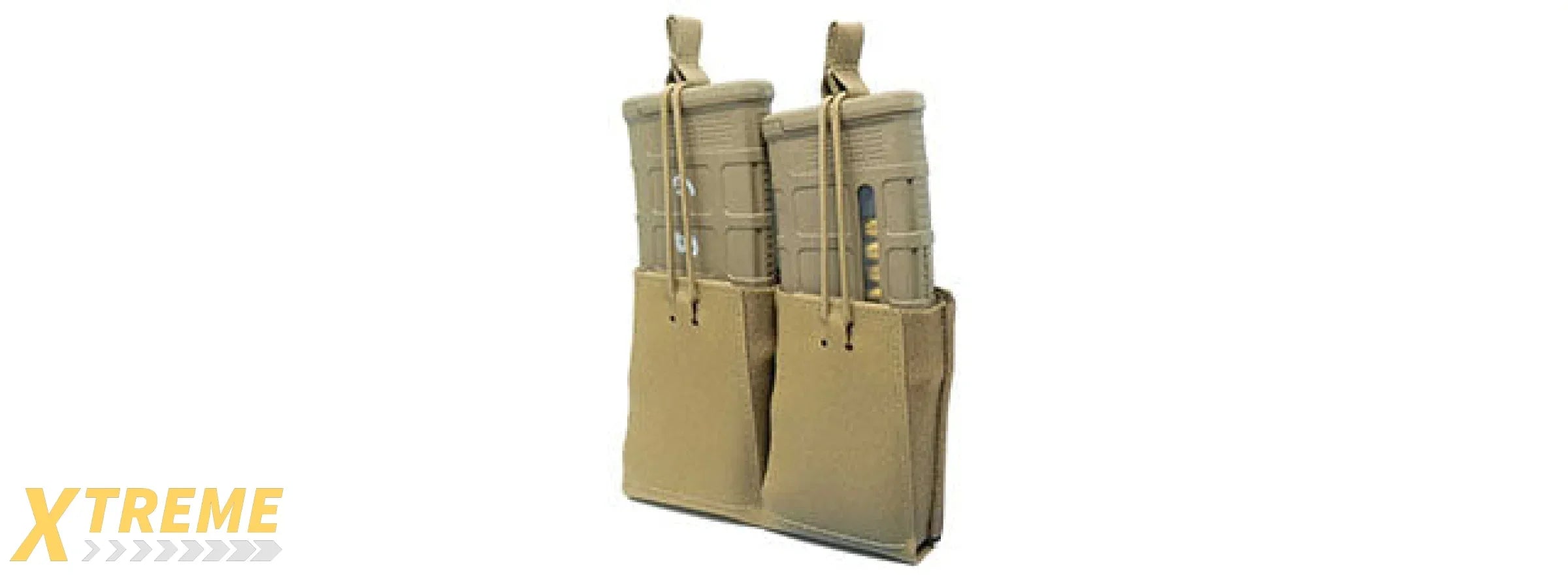 GBRS Group Double 5.56 Rifle Magazine Pouch Bungee Retention - (Coyote Brown)