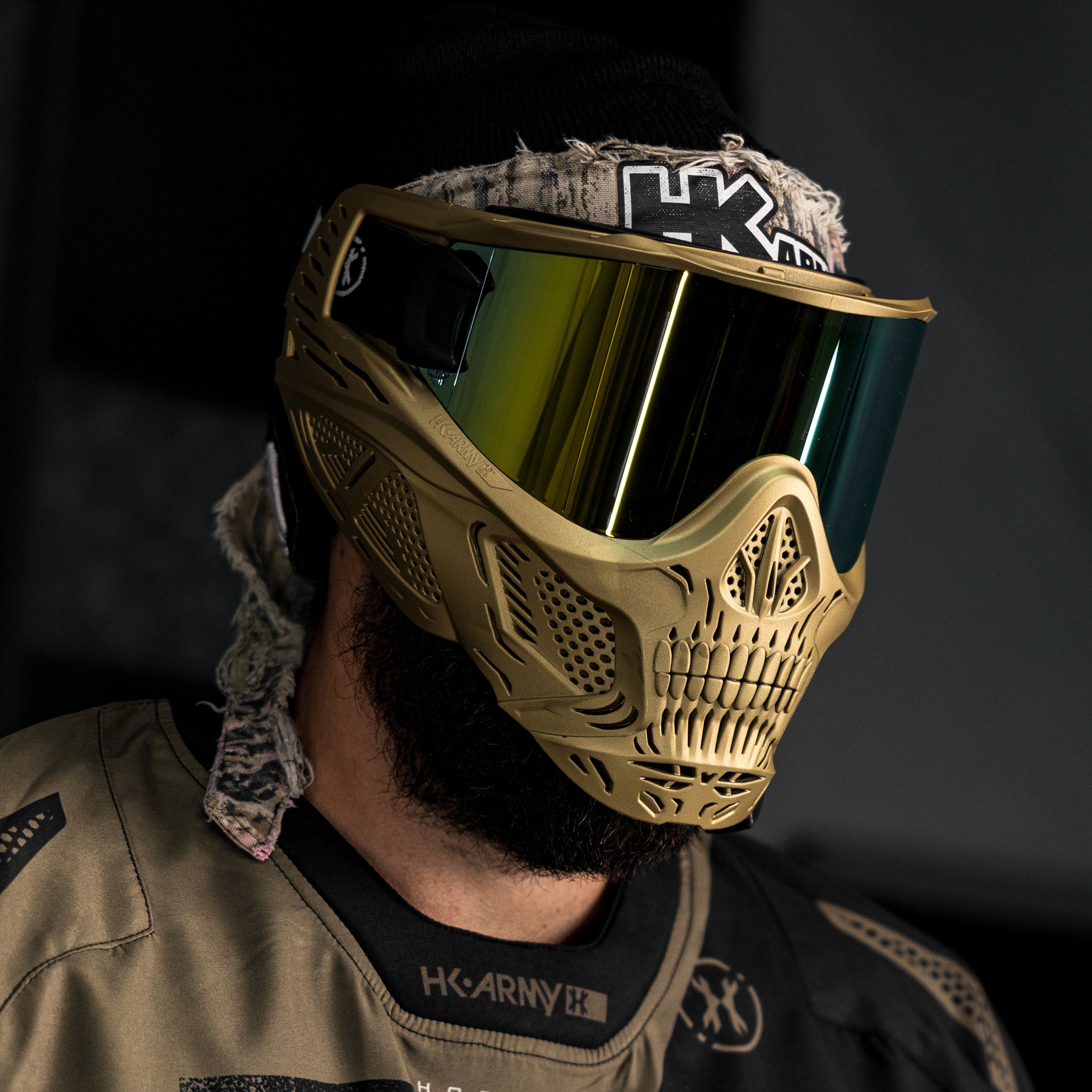 HSTL® Skull Goggle Metallic Gold w/ Gold Lens - XTREME Airsoft Superstore
