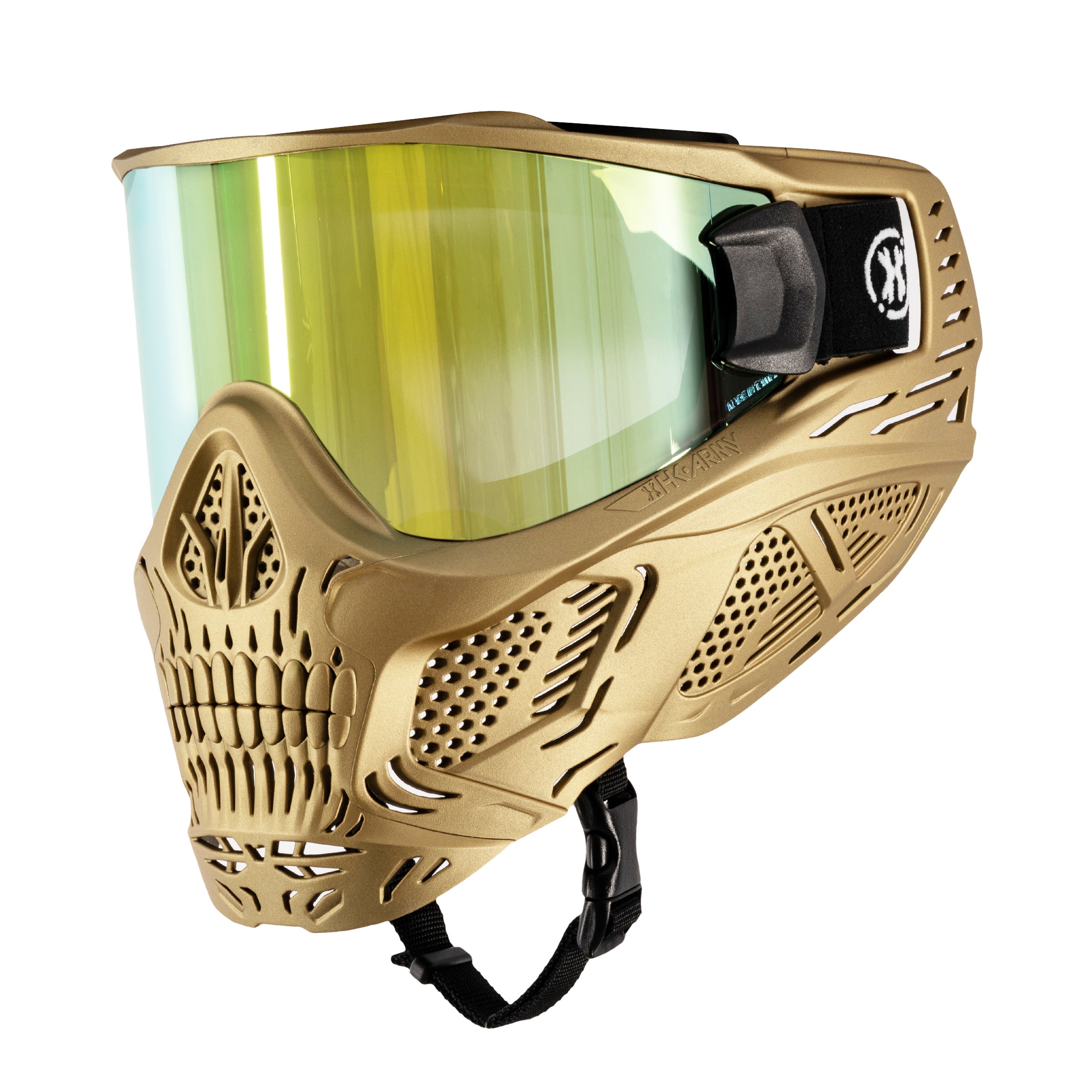 HSTL® Skull Goggle Metallic Gold w/ Gold Lens - XTREME Airsoft Superstore