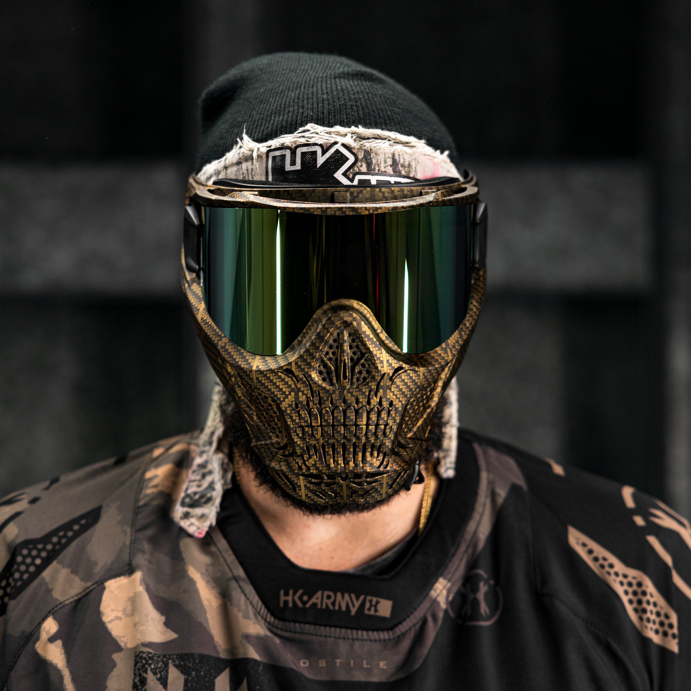 HSTL® Skull Goggle Machine Gold w/ Gold Lens - XTREME Airsoft Superstore