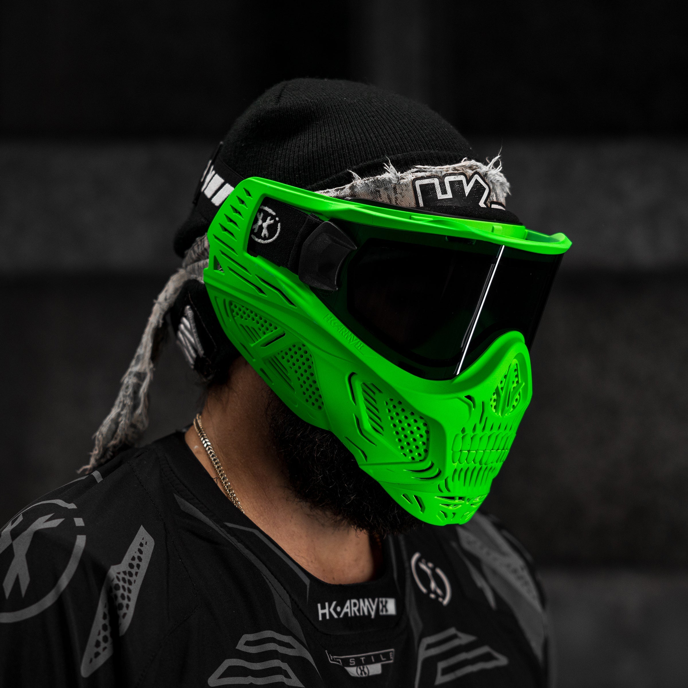 HSTL® Glowball™ Skull Goggle Neon Green w/ Smoke Lens - XTREME Airsoft Superstore