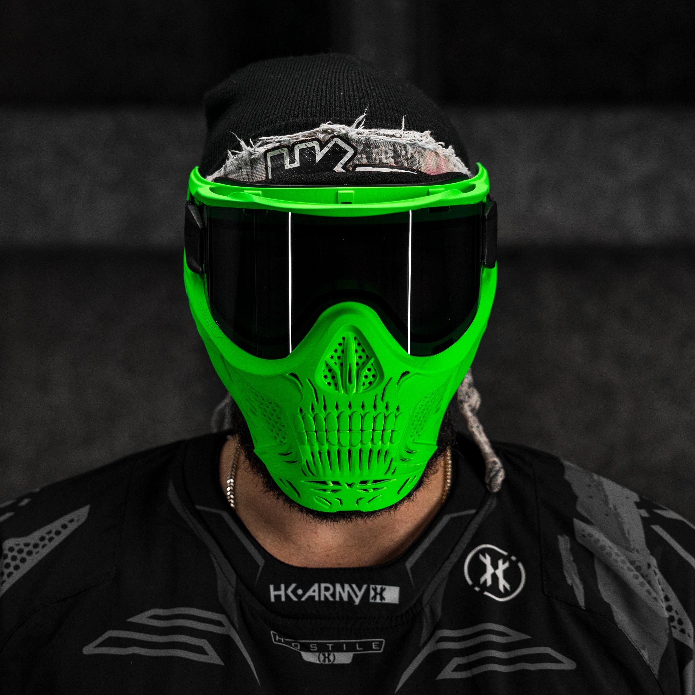 HSTL® Glowball™ Skull Goggle Neon Green w/ Smoke Lens - XTREME Airsoft Superstore
