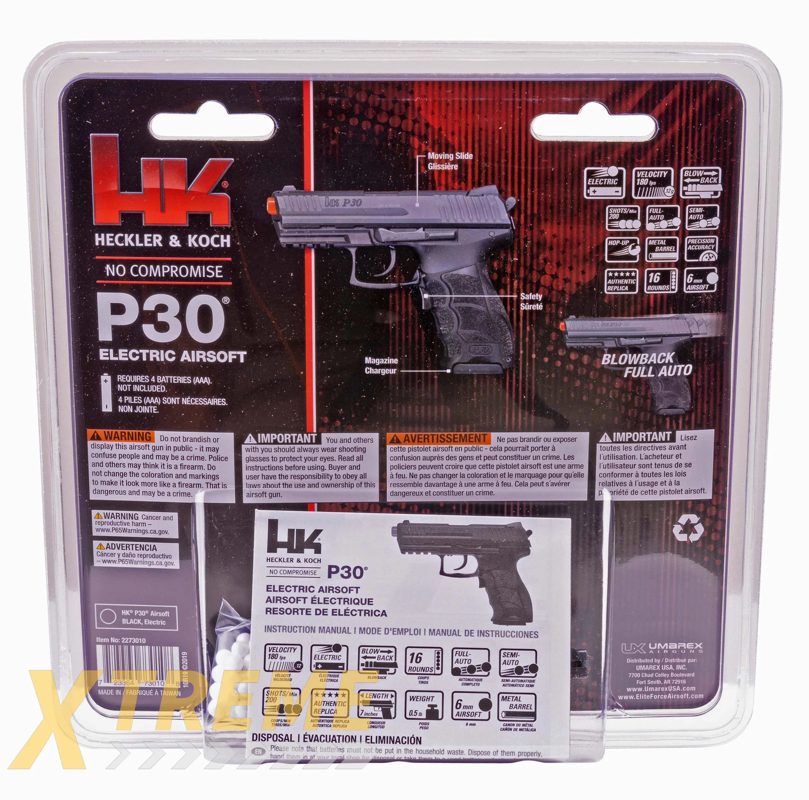 HK P30 ELECTRIC - BLACK - H&K ENTRY Air Soft