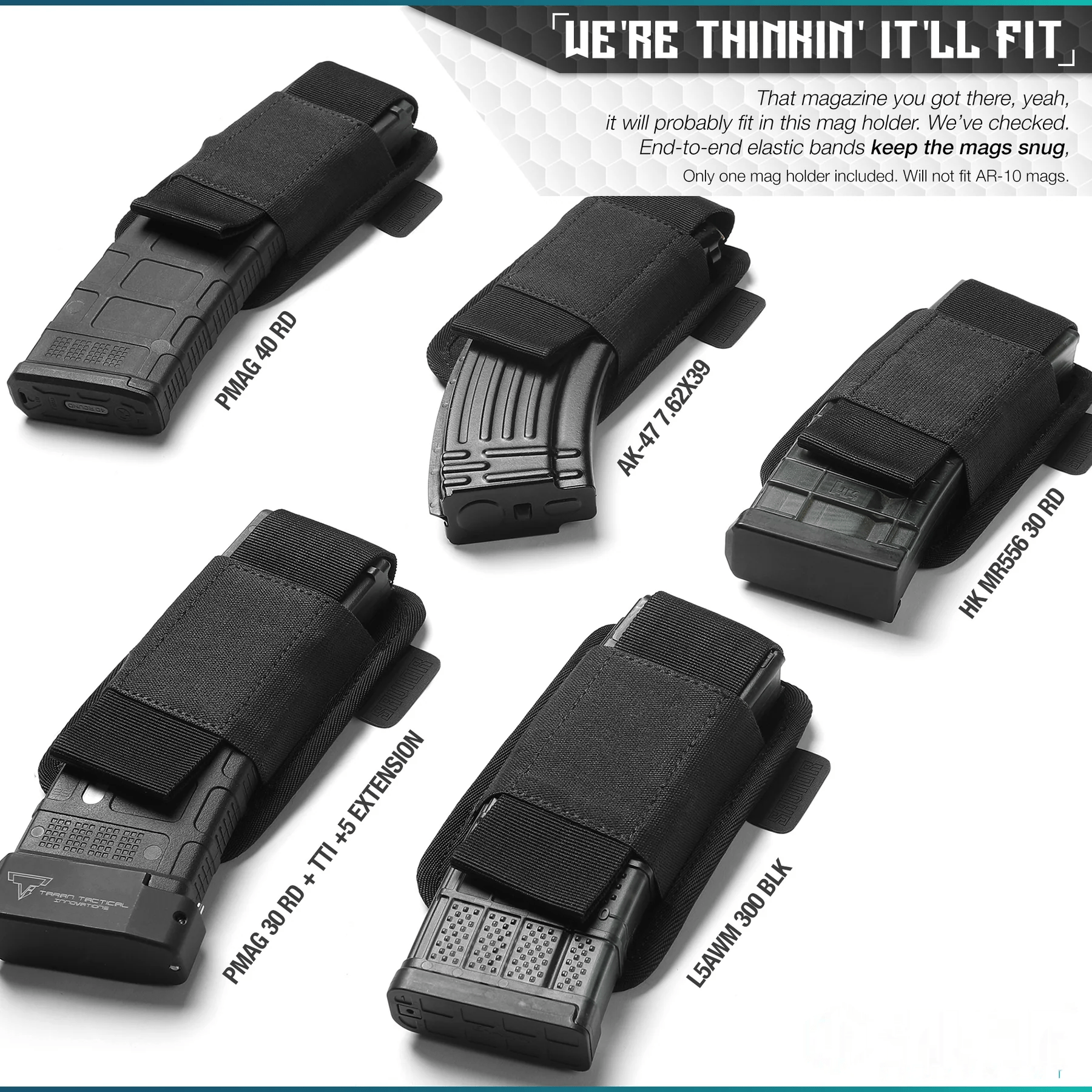 AR-15/AK-47 Mag Holster - Hook Backing (Multiple Slots) - XTREME Airsoft Superstore