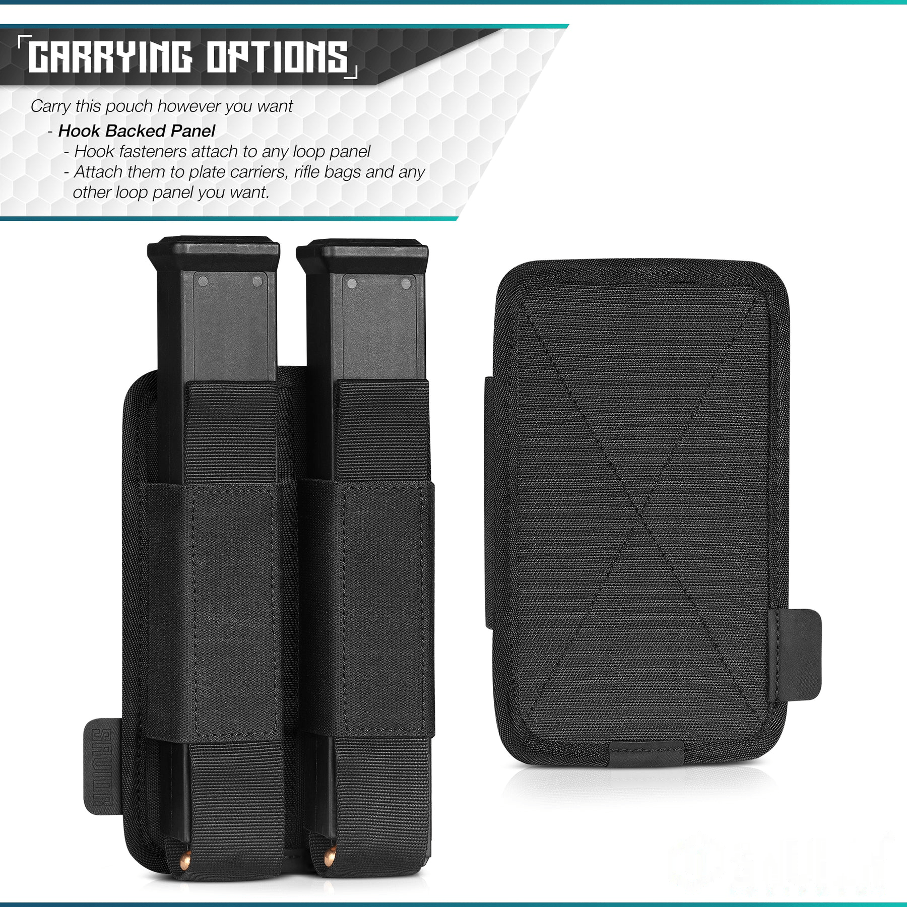 Extended Pistol Mag Holster - Hook Backing - XTREME Airsoft Superstore