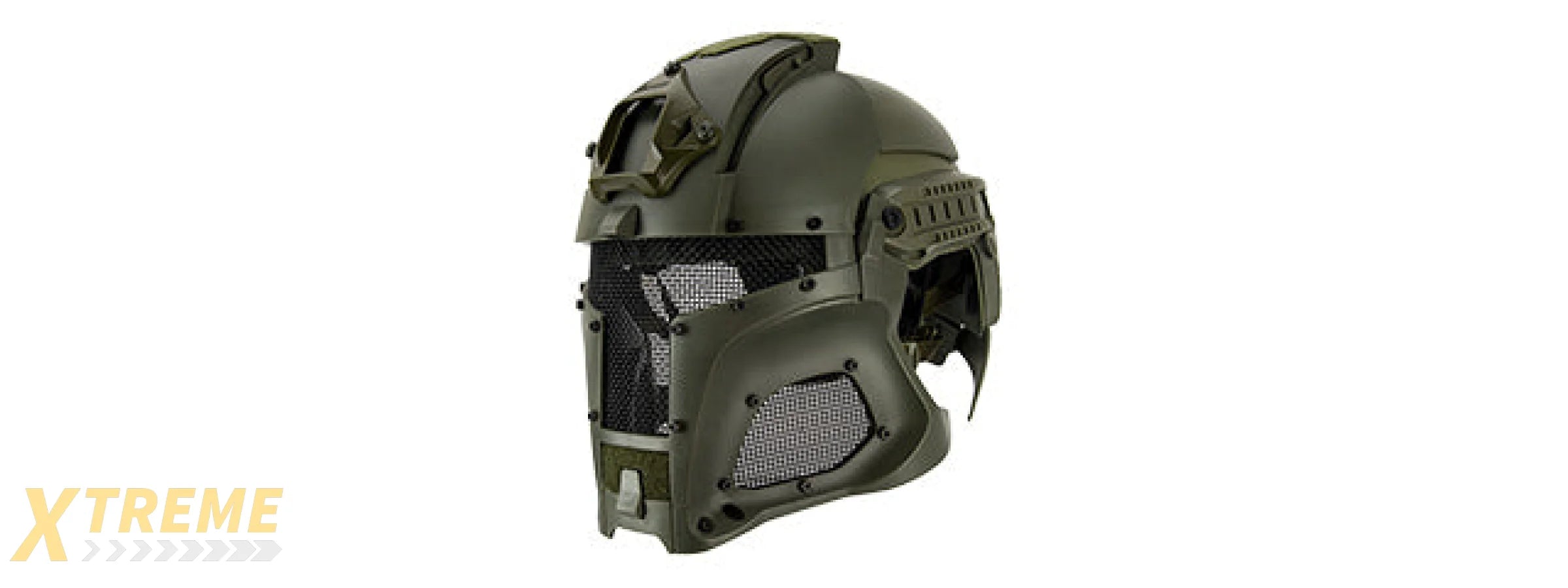Interstellar Battle Trooper Full Face Airsoft Helmet (OD GREEN)
