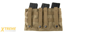 LANCER TACTICAL 1000D NYLON MOLLE 2-IN-1 TRIPLE M4/PISTOL MAG POUCH (TAN)