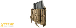 LANCER TACTICAL 1000D NYLON MOLLE 2-IN-1 TRIPLE M4/PISTOL MAG POUCH (TAN)