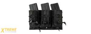 LANCER TACTICAL 1000D NYLON MOLLE 2-IN-1 TRIPLE M4/PISTOL MAG POUCH (BLACK)