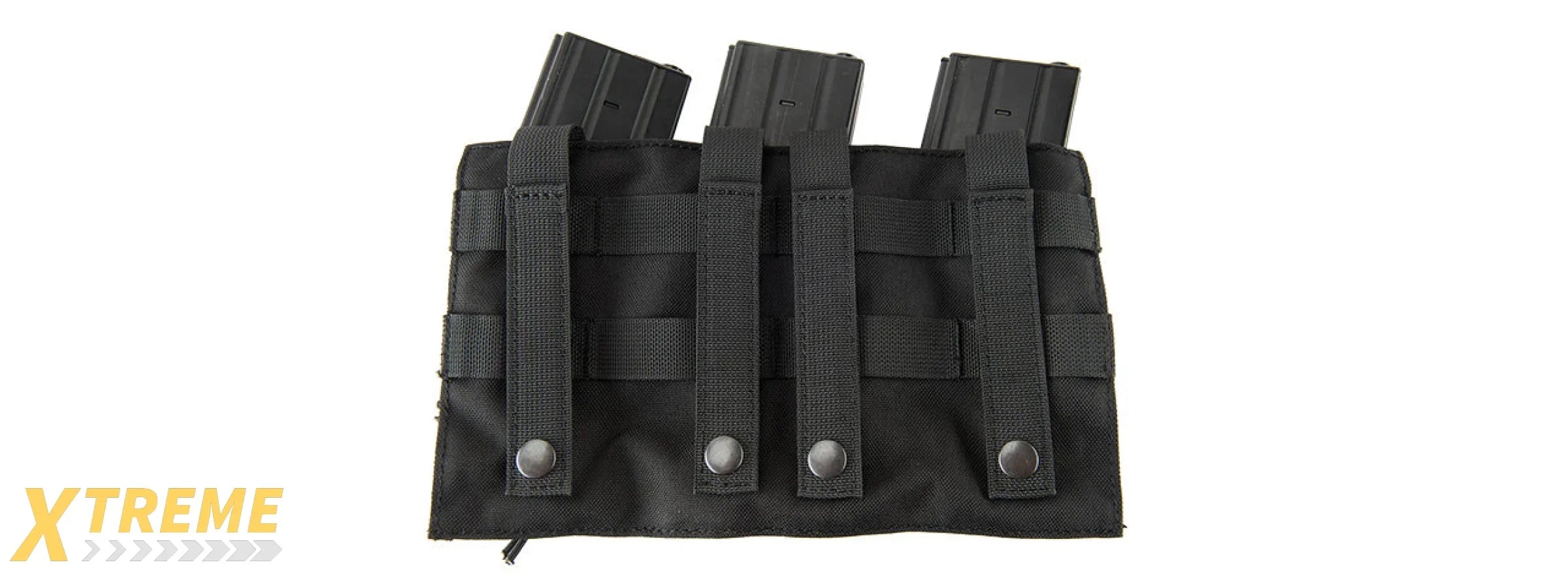 LANCER TACTICAL 1000D NYLON MOLLE 2-IN-1 TRIPLE M4/PISTOL MAG POUCH (BLACK)