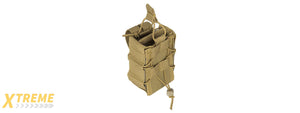 LANCER TACTICAL 1000D NYLON MOLLE BUNGEE DOUBLE MAG POUCH (TAN)