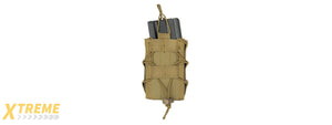 LANCER TACTICAL 1000D NYLON MOLLE BUNGEE DOUBLE MAG POUCH (TAN)