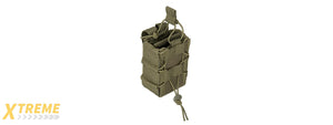 LANCER TACTICAL 1000D NYLON MOLLE BUNGEE DOUBLE MAG POUCH (OD GREEN)