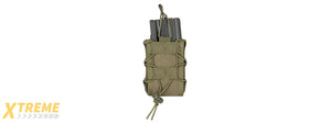 LANCER TACTICAL 1000D NYLON MOLLE BUNGEE DOUBLE MAG POUCH (OD GREEN)