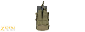 LANCER TACTICAL 1000D NYLON MOLLE BUNGEE DOUBLE MAG POUCH (OD GREEN)