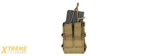 LANCER TACTICAL 1000D NYLON MOLLE BUNGEE DOUBLE MAG POUCH (TAN)