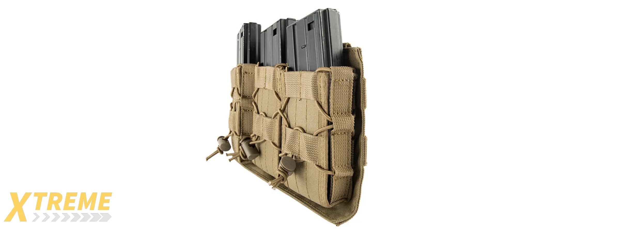 LANCER TACTICAL 1000D NYLON MOLLE TRIPLE AR MAG POUCH (TAN)