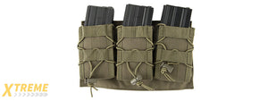 LANCER TACTICAL 1000D NYLON MOLLE TRIPLE AR MAG POUCH (OD GREEN)
