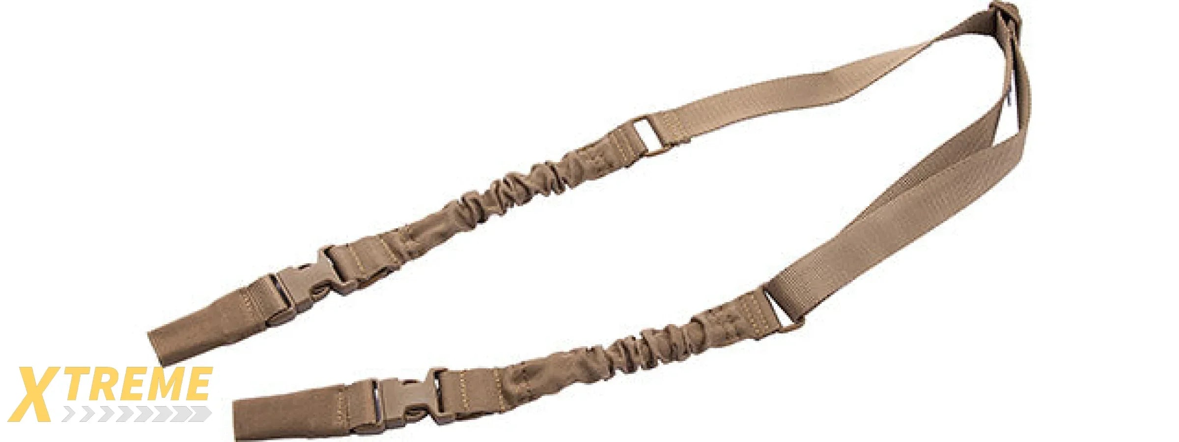 Lancer Tactical 2-Point Bungee Sling with Dual Buckles (Color: Tan)