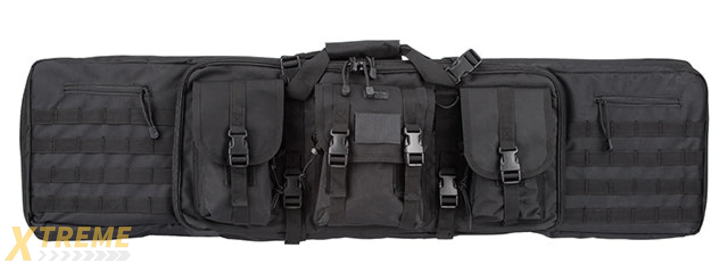 LANCER TACTICAL 48" DOUBLE GUN BAG 600D PVC MOLLE BELT RIFLE BAG (BLACK)