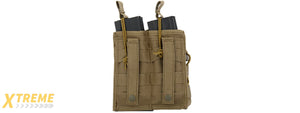 CA-378TN NYLON BUNGEE OPEN TOP QUAD MAGAZINE POUCH (TAN)