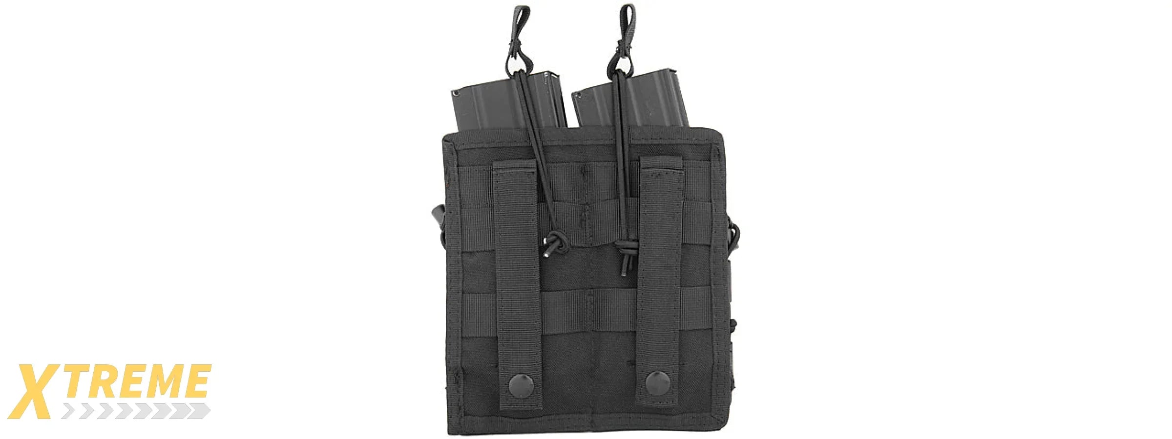 CA-378BN NYLON BUNGEE OPEN TOP DOUBLE MAG POUCH (BLACK)