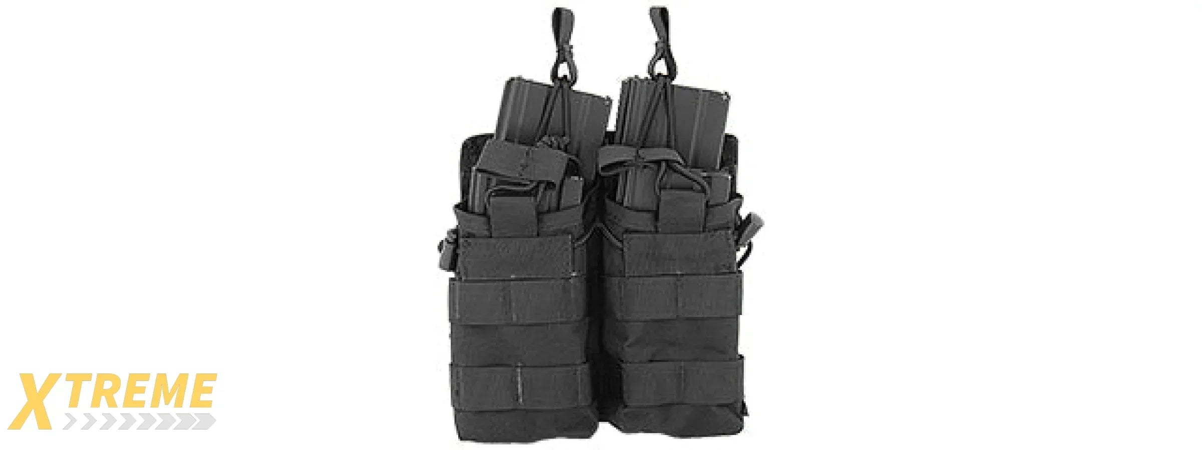 CA-378BN NYLON BUNGEE OPEN TOP DOUBLE MAG POUCH (BLACK)