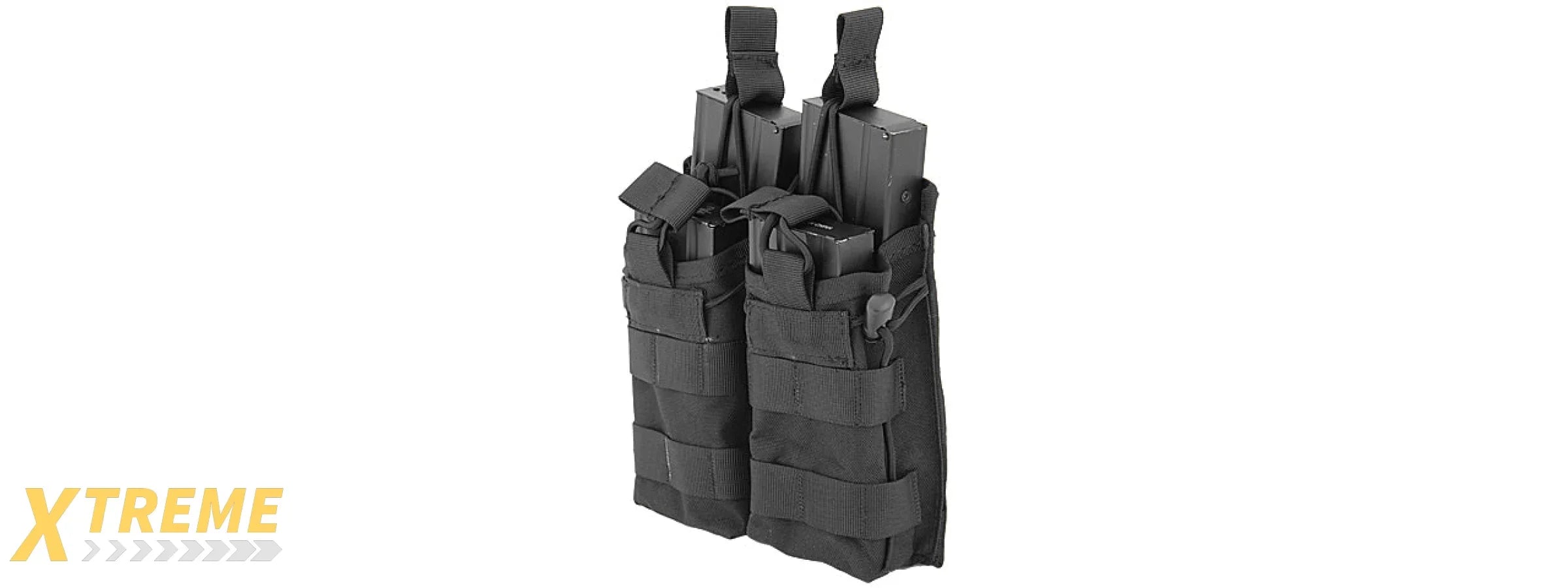 CA-378BN NYLON BUNGEE OPEN TOP DOUBLE MAG POUCH (BLACK)
