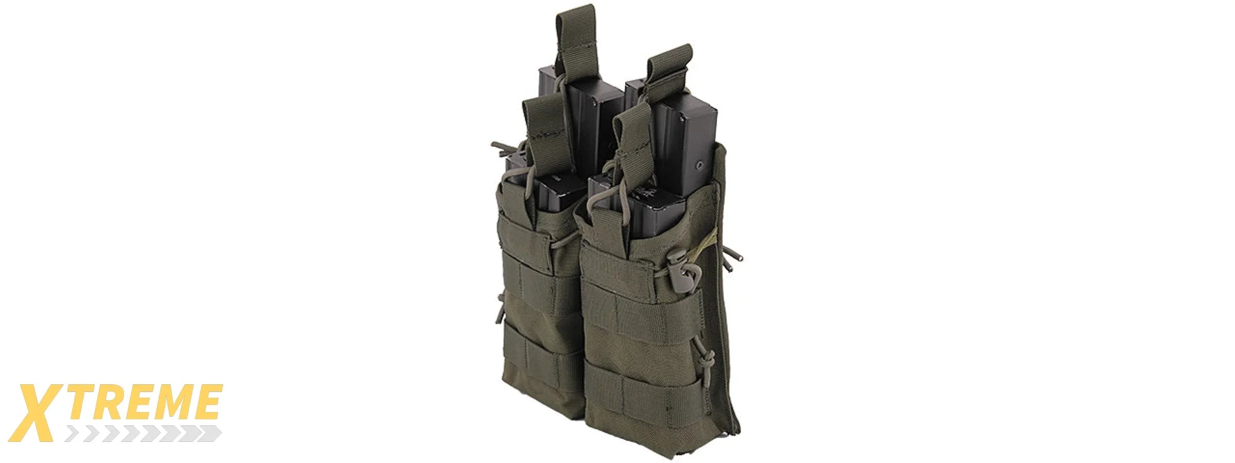 Lancer Tactical 600D Nylon Bungee Open Top M4 Magazine Pouch (Color: OD Green)