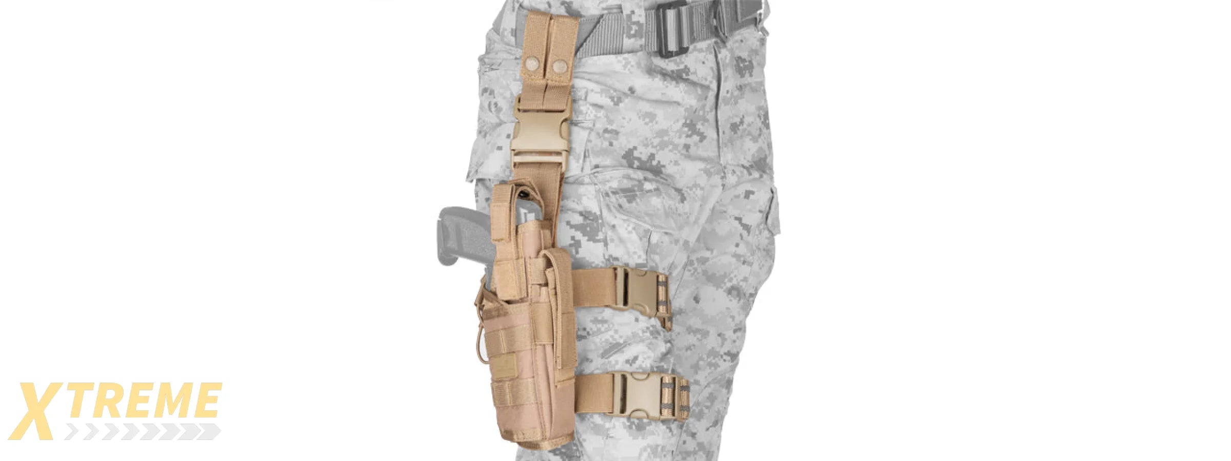 Lancer Tactical 600D Nylon Tornado Drop Leg Holster (Color: Coyote Brown)