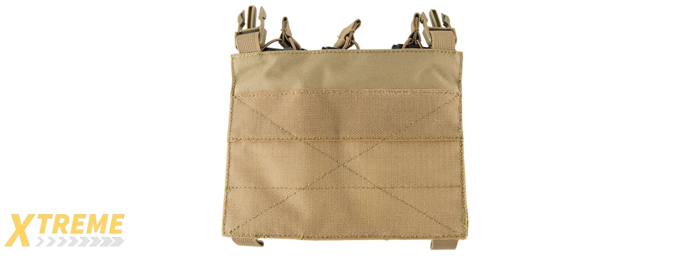 LANCER TACTICAL ADAPTIVE HOOK AND LOOP TRIPLE DUAL MAG POUCH (TAN)