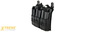 LANCER TACTICAL ADAPTIVE HOOK AND LOOP TRIPLE DUAL MAG POUCH (BLACK)