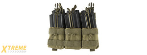 LANCER TACTICAL ADAPTIVE HOOK AND LOOP TRIPLE DUAL MAG POUCH (OD GREEN)