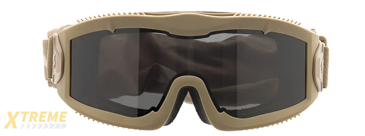 Lancer Tactical AERO Protective Airsoft Goggles - Tan / Smoke