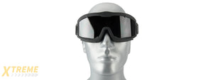 LANCER TACTICAL AERO PROTECTIVE BLACK AIRSOFT GOGGLES (SMOKE LENS)