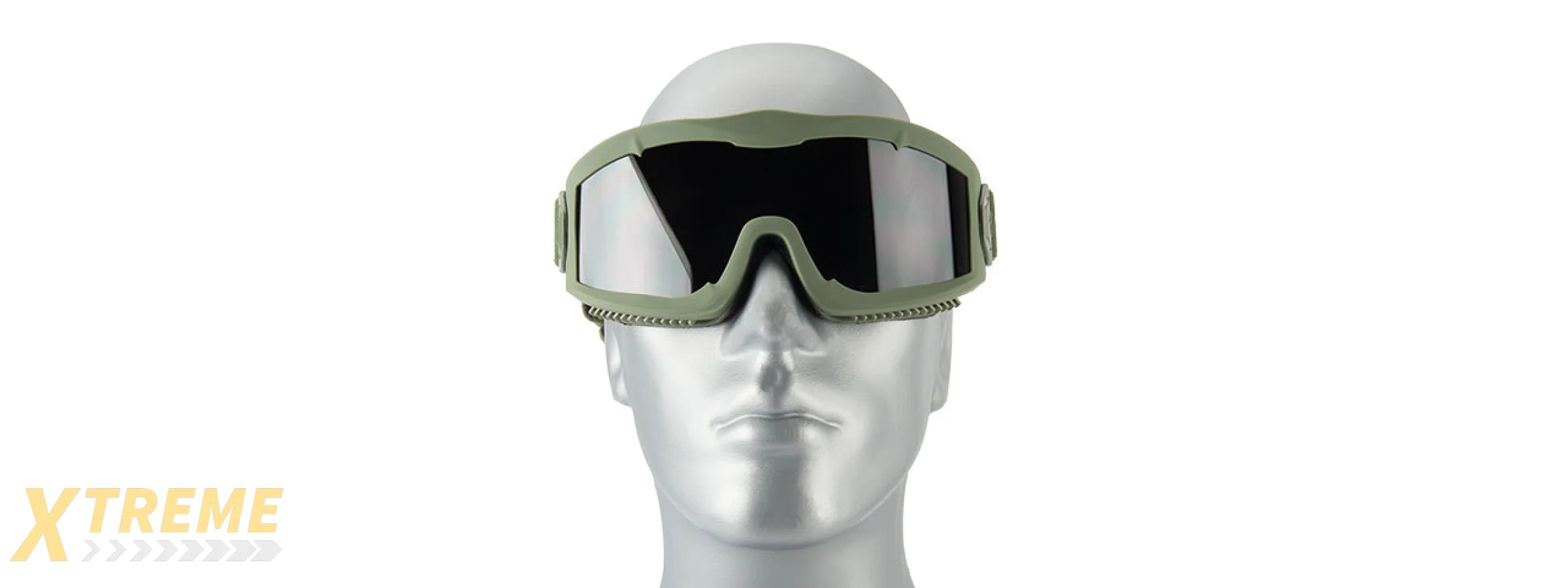 LANCER TACTICAL AERO PROTECTIVE OD GREEN AIRSOFT GOGGLES (SMOKE/YELLOW/CLEAR LENS)