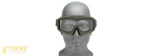 LANCER TACTICAL AERO PROTECTIVE OD GREEN AIRSOFT GOGGLES (CLEAR LENS)