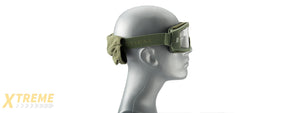 LANCER TACTICAL AERO PROTECTIVE OD GREEN AIRSOFT GOGGLES (CLEAR LENS)