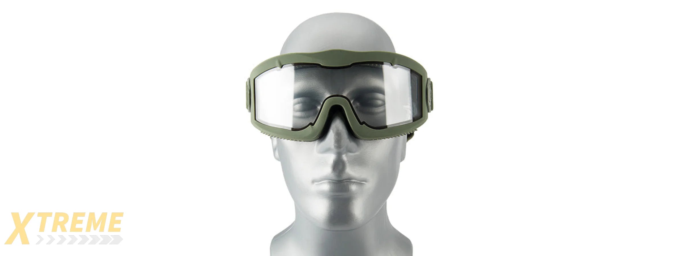 LANCER TACTICAL AERO PROTECTIVE OD GREEN AIRSOFT GOGGLES (CLEAR LENS)