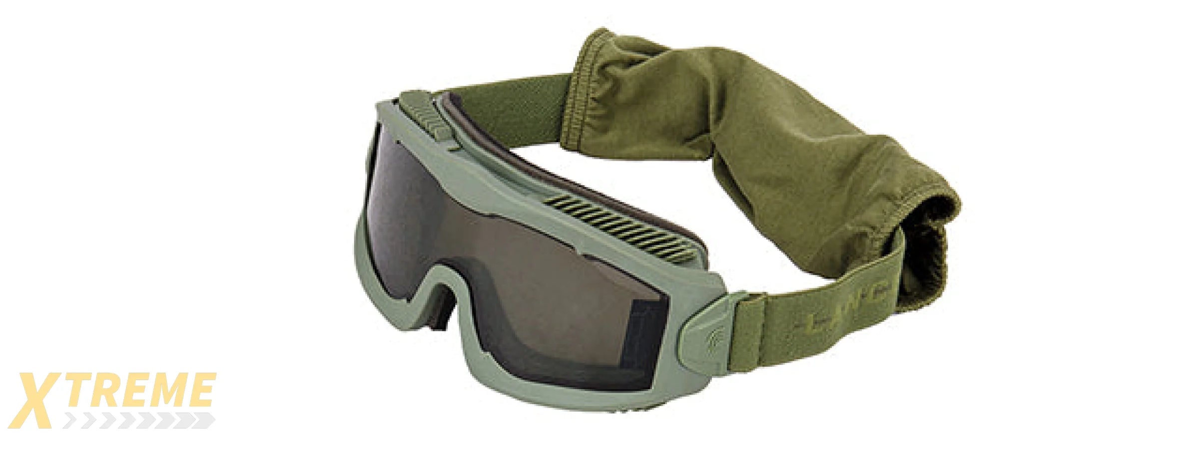 LANCER TACTICAL AERO PROTECTIVE OD GREEN AIRSOFT GOGGLES (SMOKE LENS)