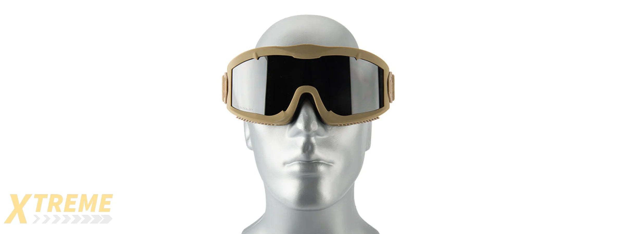 LANCER TACTICAL AERO PROTECTIVE TAN AIRSOFT GOGGLES (SMOKE/YELLOW/CLEAR LENS)