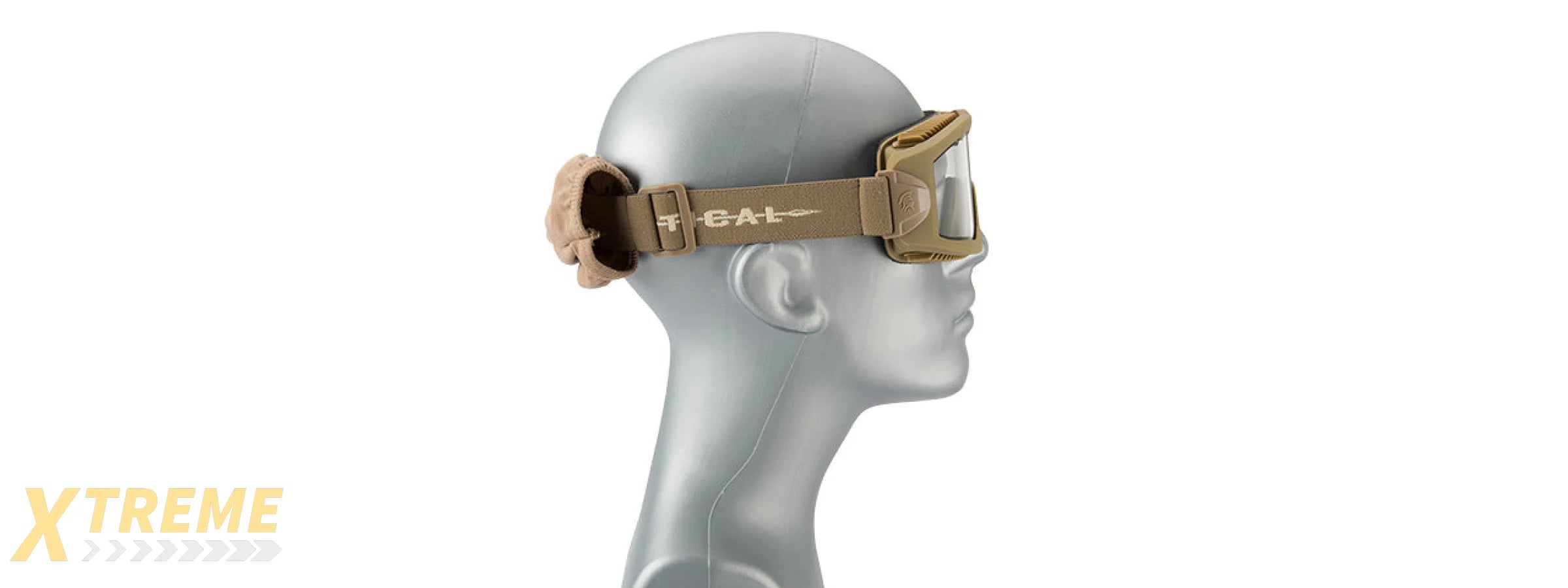 LANCER TACTICAL AERO PROTECTIVE TAN AIRSOFT GOGGLES (CLEAR LENS)