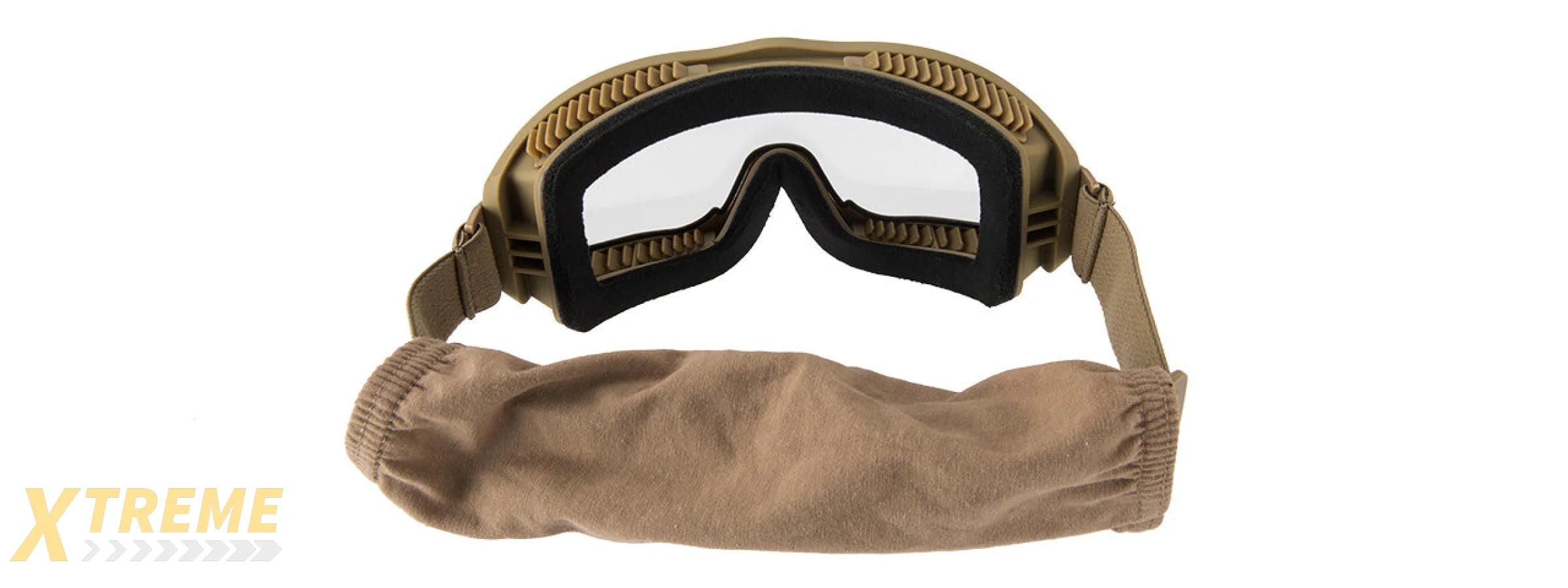 LANCER TACTICAL AERO PROTECTIVE TAN AIRSOFT GOGGLES (CLEAR LENS)
