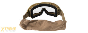 LANCER TACTICAL AERO PROTECTIVE TAN AIRSOFT GOGGLES (CLEAR LENS)