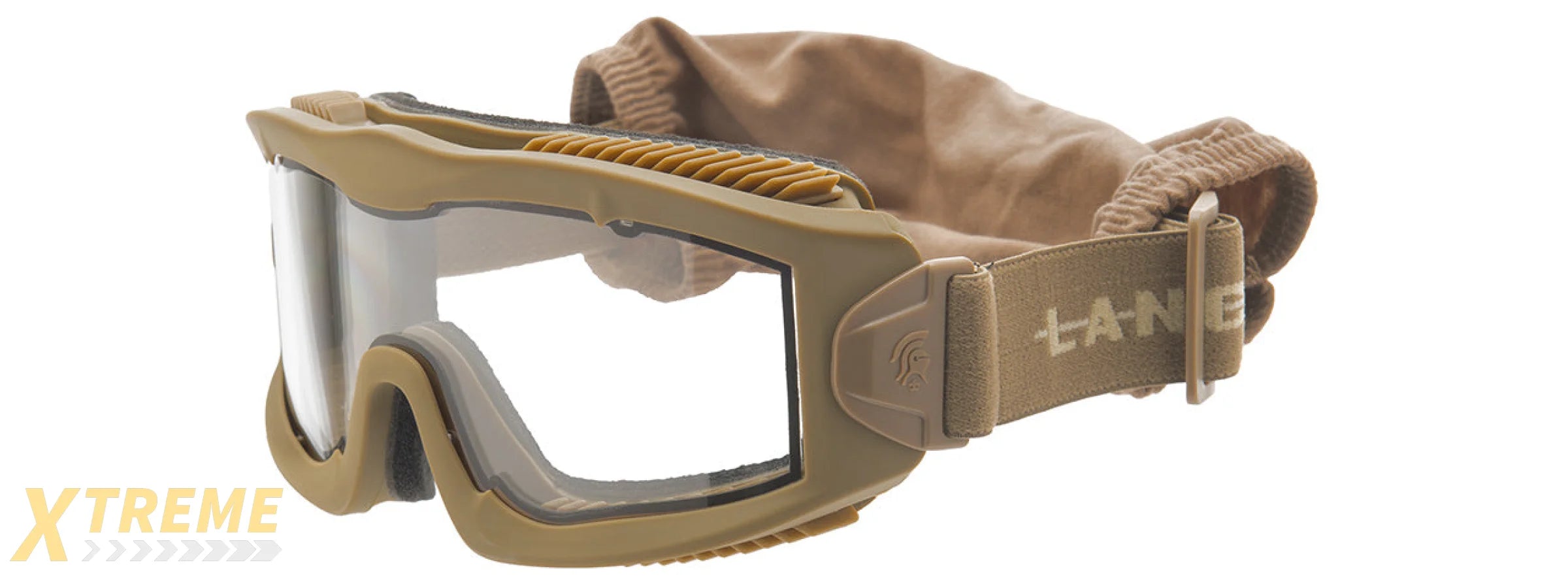 LANCER TACTICAL AERO PROTECTIVE TAN AIRSOFT GOGGLES (CLEAR LENS)
