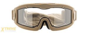 LANCER TACTICAL AERO PROTECTIVE TAN AIRSOFT GOGGLES (CLEAR LENS)