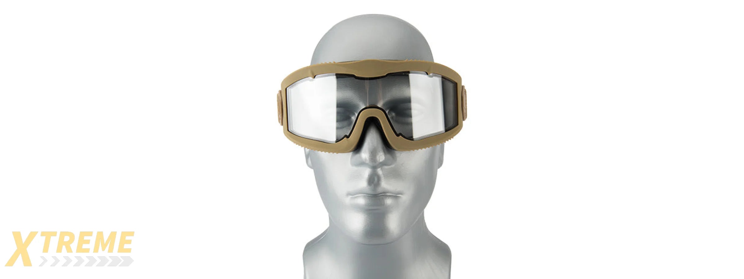 LANCER TACTICAL AERO PROTECTIVE TAN AIRSOFT GOGGLES (CLEAR LENS)