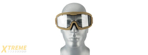 LANCER TACTICAL AERO PROTECTIVE TAN AIRSOFT GOGGLES (CLEAR LENS)