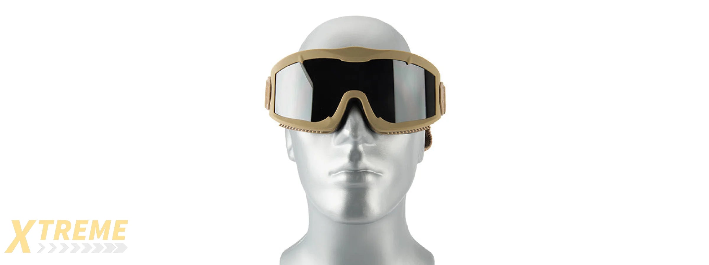 LANCER TACTICAL AERO PROTECTIVE TAN AIRSOFT GOGGLES (SMOKE LENS)